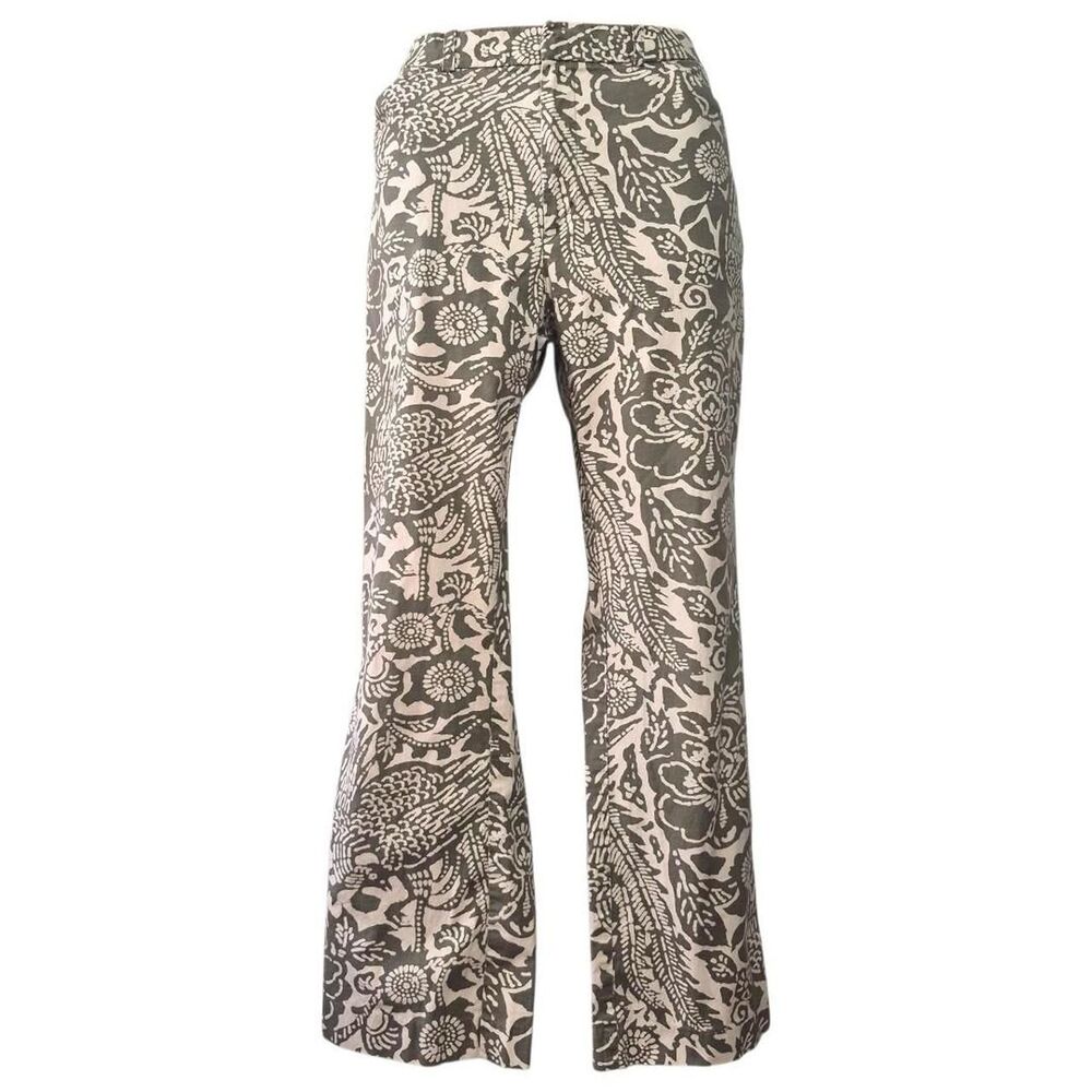 Old Navy Stretch Kahki & Olive Cropped Pants Floral Pattern Vintage Y2K Size 10